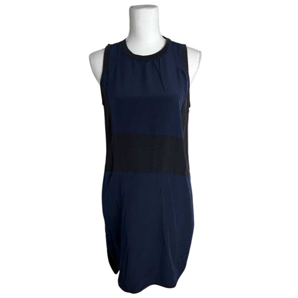 Sam Edelman Blue & Black Color Block Sleeveless Shift Dress
